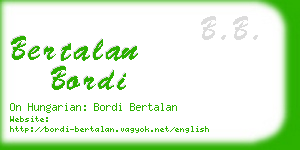 bertalan bordi business card